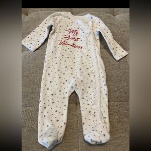 Sterling Baby My First Valentines Baby Girls Footed Sleeper sz 3 months